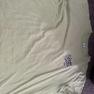 Light Green T-Shirt with Blue Graphic